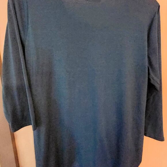 BOBBIE BROOKS Womens Teal Ruched 3/4 Sleeve Tunic Top - 1X - Picture 9 of 10